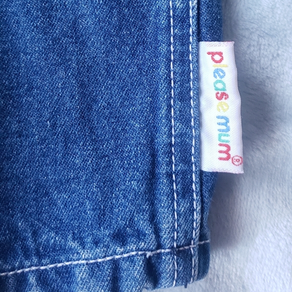 Please Mum Vintage Owl embroidery Denim Overalls 6 months - Picture 3 of 5